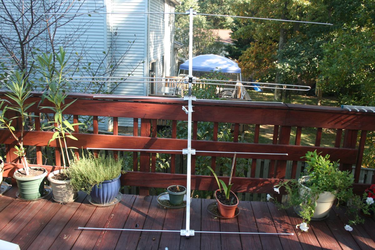 Antenna is a 5-element Yagi designed for low-VHF TV